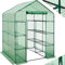 tectake® Invernadero Exterior con 16 Baldas Metálicas, Cubierta de PE contra UVA, Invernadero Terraza 143x143x195cm, Caseta Jardin Exterior con Puerta Enrollable, Ideal Huerto y Jardín, Fácil Montaje