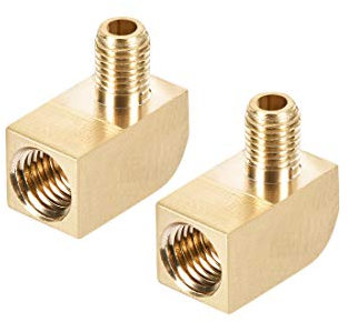 sourcing map Brass Pipe Fitting 90 Degree Barstock Street Elbow M6 Male Pipe X M8 Female Pipe 2pcs