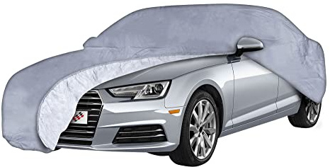 WALSER Premium Autoplane All Weather Premium, Autogarage wetterfest, Vollgarage wasserdicht, UV-Sonnenschutzplane, Autoabdeckung Größe 6, Größe 6: 4,8x1,8x1,4m (LxBxH)