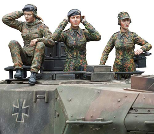 XINGCHANG 1/16 120Mm Bundeswehr Panzerbesatzung 120Mm Spielzeug Harz Modell Miniatur Kit Demontage Unlackiert