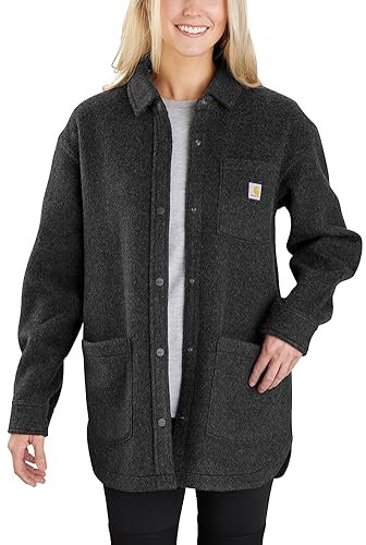 Carhartt Damen Übergangsjacke Wool Blend Overshirt, Farbe:Black Heather, Größe:L