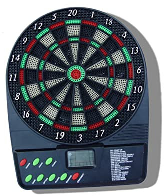 CORHAD Tournament Quality Electronic Dartboard Games Options Player Scoreboard Bright Lcd Display Heat Resin Segments Wall-safe Missed Catch Ring Batteries-powered Aa Not Included