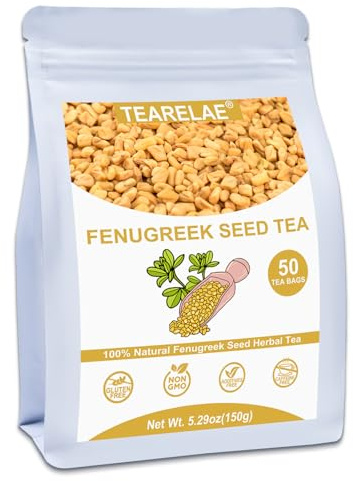 TEARELAE - Fenugreek Tea Bag - 3g x 50 Count - Premium Natural Fenugreek Seed Tea - Non-GMO - Caffeine-free - Support Digestion & Improve Heart Health