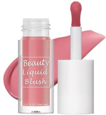 Colorete líquido de belleza,Larga duración Colorete Líquido Para un color de alta pigmentación,Retoque de maquillaje resistente al agua Sombra de ojos mate,Colorete en barra #4 Coral Maiden