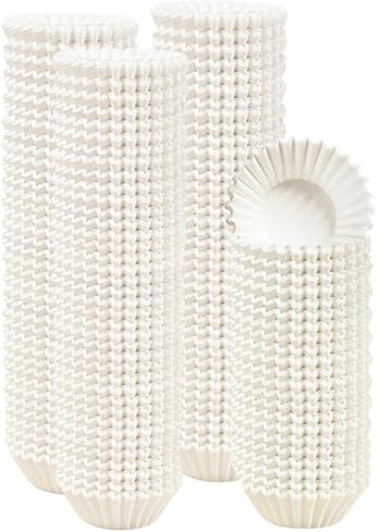 Gcardist 500 mini pirottini per muffin bianchi per uso alimentare, senza odore (piccole dimensioni)