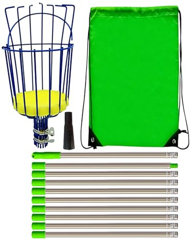 Fruit Picking Pole with Telescopic Basket, Fruit Picking Pole with Basket - Orange Picker Pole for Fruit Picker | Fruit Catcher, Fruit Picking Pole