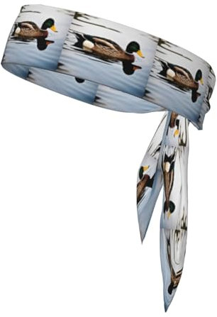 Zhuanyun Doppelseitiges Stirnband mit Hausenten-Motiv, Sport-Stirnband, Yoga, Bewegung, Laufen