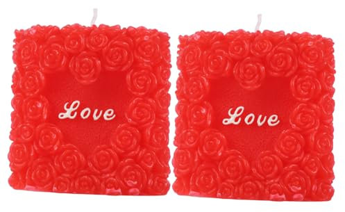 POPETPOP 2pezzi Candela Rosa Colonna Cera Di Parafina Per Decorazioni Di e Feste Nuziali Idea Per Spa e Ristoranti