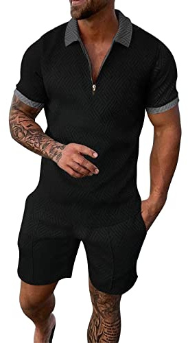 Set di camicia e da uomo Completi estivi Abito casual a maniche corte per uomo Set di da 2 pezzi Completo Portiere Calcio (Grey-a, L)
