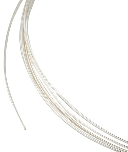 CREATZONE 4.92 Pieds Fil Métallique En Argent Sterling 925 De Calibre 24, Demi-Dur, Demi-Rond, Pour La Fabrication De Bijoux DIY
