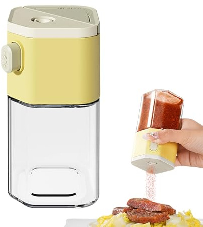 Shaker di sale in - Bottiglia di condimento da 12,5x6 cm 200 ml, barattolo di misurino preciso, contenitore alimentare quantitativo | Organizzatore da cucina per sale pepe zucchero spezie di sto
