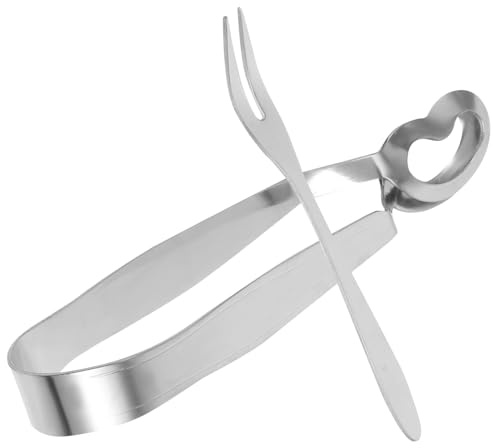 TEMPNAP Pinzas para Caracoles de Acero Inoxidable de Alimenticio Resistente al Ligero y Fácil de Manejar Incluye Tenedor de Dos Dientes para Mariscos para Uso Doméstico y Regalos de