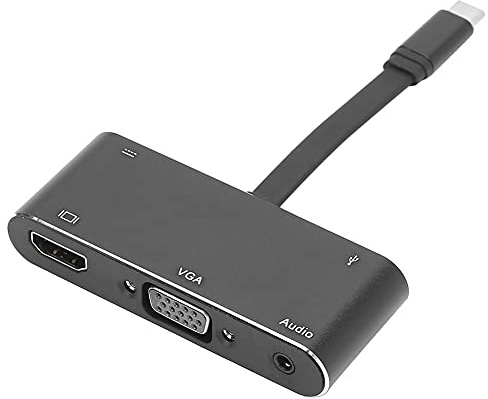 Kelawoly Expand Adapter 5 i 1 Typ C Adapter med 4K VGA Audio USB 3.0 PD