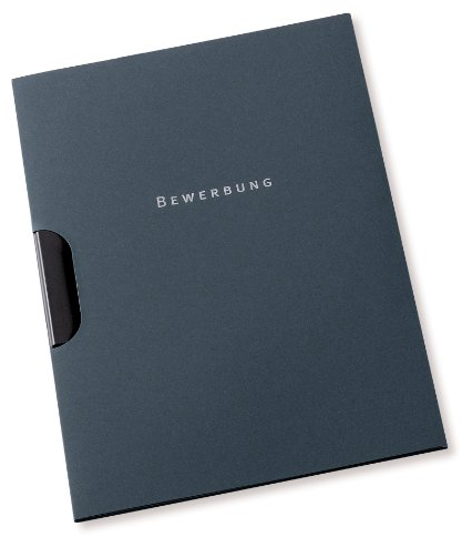 Oxford Bewerbungsmappe A4, aus Karton, Klemm-Mappe, anthrazit, 10er Pack