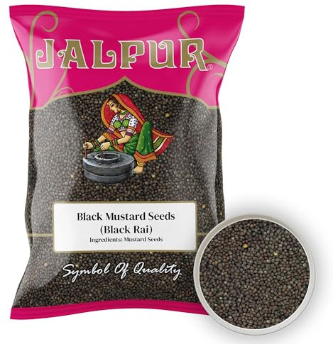 JALPUR MILLERS Premium Black Mustard Seeds 100g – Whole Rai for Cooking, Pickling, Indian Spices – Bold Flavour, Aromatic & Natural, Essential Spice, Fresh for Authentic Taste in Curries & Chutneys