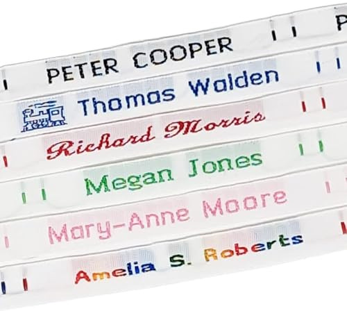 36 Woven Sew in Name Tapes Labels for School Uniforms, Nursery, Daycare, & Care Home Clothing