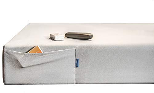 TDYTEX Pocket Sheets Spannbettlaken mit integrierten Taschen bis 35 cm Höhe 100% Baumwolle Oeko-Tex ordentlich auch bis 160cm Breite (140x200-160x200; Weiss)