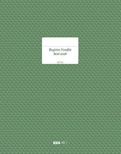 EDIPRO - E2134 - Registro vendite beni usati 23 pagine numerate f.to 31x24,5
