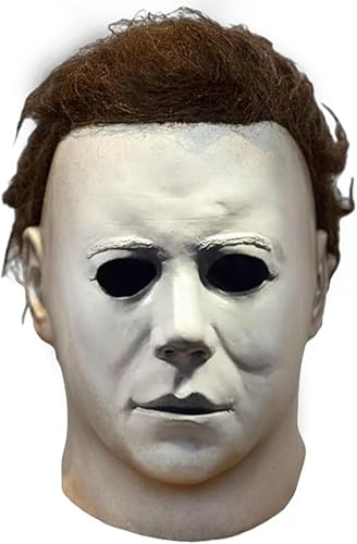 MILRCH Michael Myers Halloween Mask 1978- White latex full face mask, used as costume accessory for role-playing and Halloween parties in horror movies