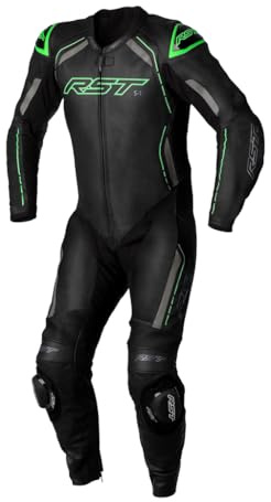 Traje de una pieza RST S1 CE para hombre, de piel - Negro/Gris/Verde neón 50