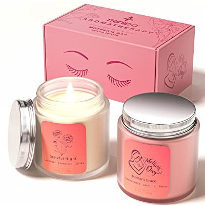 TRINIDA Sleep Candles - Luxury Scented Gifts for Mum's 30th/40th/50th/60th Birthdays, Aromatherapy Organic Soy Wax Lavender Candles