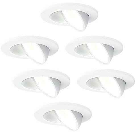 Ledvion - 6X LED Einbaustrahler, Weiß, Dimmbar, 5W, IP65, CCT, COB, Ø75mm, 5 Jahre Garantie