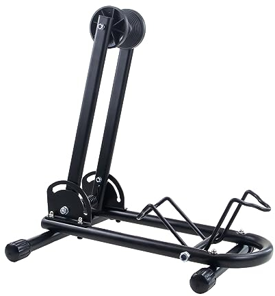 GRELiving Fahrradständer Boden 20 bis 29 Zoll Fahrradhalter Faltbar Shopständer Ausstellungsständer Geeignet für Vorderrad oder Hinterrad