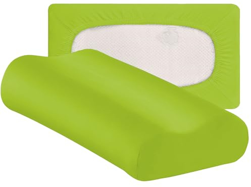 Traumschloss Flex-Kissenbezug für Kopfkissen Nackenstützkissen 95% Baumwolle und 5% Elasthan - 30x50cm 30x60cm 30x70cm 40x50cm 40x60cm 40x70cm moos