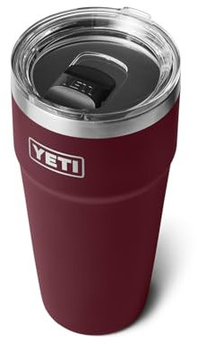 YETI Rambler 30 oz Stackable Tumbler, Stainless Steel, Vacuum Insulated with MagSlider Lid, Wild Vine Red