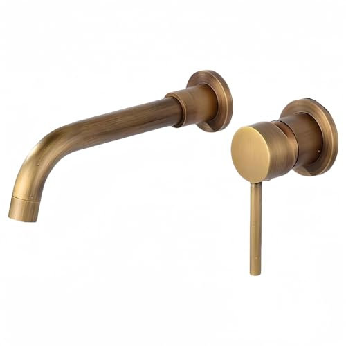 Robinet Encastré Robinet De Lavabo Mural Pour Lavabo Dissimulé Tout En Cuivre