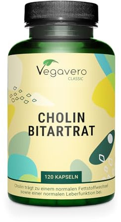 Colina Bitartrato | 700mg per Capsula | Per la Normale Funzione Epatica e Cognitiva | Alto Dosaggio | Vegan | Senza Additivi | No OGM | Vegavero®
