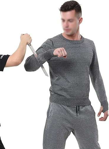 Chaleco a prueba de cortes y puñaladas, ropa protectora contra cortes de nivel 5, camiseta de manga larga a prueba de mordeduras, desgarros y puñaladas, utilizada for proteger la seguridad personal(L)