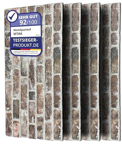 MTAK - Wandpaneele Steinoptik - Wandverkleidung Innen - 4 Stück - Wandverkleidung Außen, Wandverkleidung Steinoptik für Küche, Wohnzimmer | 3D Effekt | Steinoptik Styropor - Akustikpaneele (SWP-2)