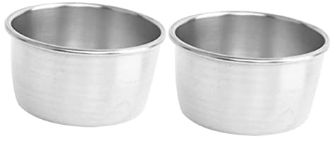 CONGARTENO Tasses à Sauce Multifonctions En Acier Inoxydable 2pcs Grand Format Argenté, Résistantes à La Corrosion, Pour Maison Et Restaurant, Utilisation Barbecue Et Sorties En Plein Air