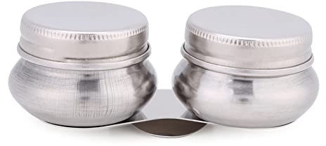 Stainless Steel Large Double Palette Cup Oil Paint Megilp Turpentine Solvent Container with Lid