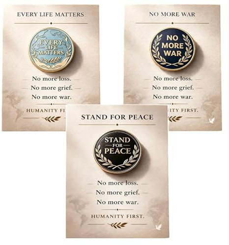 Insignia para defender la paz y oponerse a la guerra, Pin de solapa de metal Stand For Peace, Insignia de declaración contra la guerra con diseño de rama de olivo, para decoración (All)