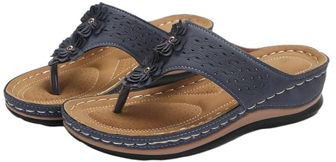 Générique Women's Spartan Platform Sandal – Women's Comfortable Beach Sandals with Flower Shoe Chic and Elegant Nude Peids Wedge Sandalette Breathable Walking Shoe Sandalette
