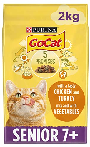 GO-CAT Senior 7+ Dry Cat Food Chicken 2kg (Pack of 4)