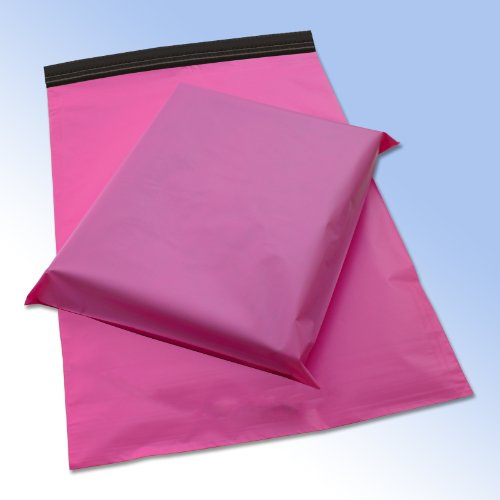 100 rosa plastpostpåsar med postpost 12 x 16 REALPACK