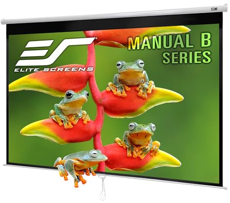 Elite Screens Manual B, 100-INCH 16:10, Manual Pull Down Projector Screen 4K / 8K Ultra HDR 3D Ready Auto-Lock Mechanism, 2-YEAR WARRANTY, M100X