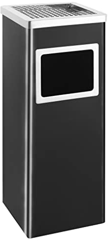 vidaXL Mülleimer Aschenbecher Hotelbedarf Standaschenbecher Standascher Eimer Ascher Abfalleimer Papierkorb Innen Außen 36L Stahl Schwarz