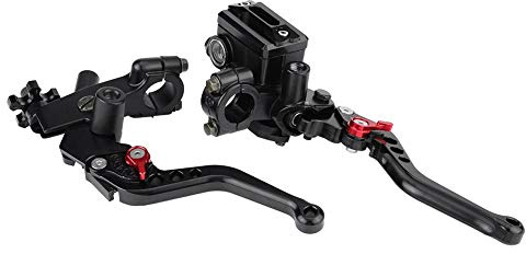 Huvudbromscylinder spak med svart koppling, 1 par 22 mm (7/8 tum) universell motorcykel aluminium hydrauliskt broms, kopplingsspak, svart bromskoppling, huvudbromscylinder, reservoirspak