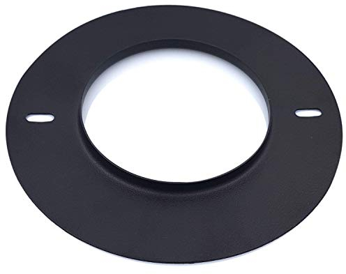 TYGERIX® Rosace murale 80 mm en acier noire | Rosace murale avec collerette | Résistante à la chaleur | Couvre les orifices autour des conduits de fumée des poêles, chaudières et cheminées