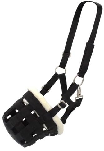 PFIFF 102979 Muzzle Feeding Brake, Head Piece Faux Fur Black Shetty