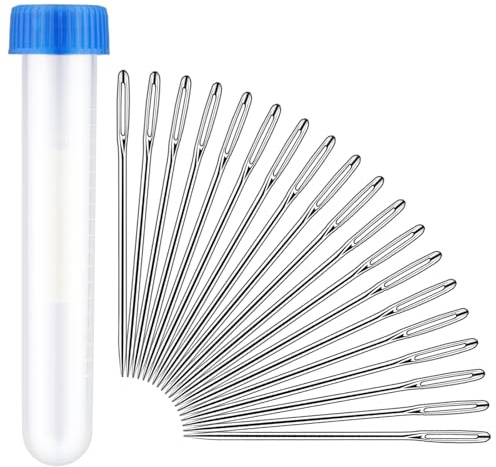 50 Pcs Sewing Needles - 2.36 in Embroidery Needles Stainless Steel Sharp Needles with Transparent Needle Bottle for Stitching