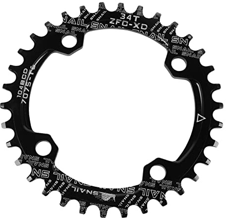 Jane Eyre Corona Stretta e Larga per Bicicletta Nera 34T 104BCD, Piastra pedivella Bicicletta, Piastra Catena in Lega di Alluminio, Piastra dentata, Adatta per Mountain Bike da Strada Mountain Bike