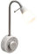 BKZO Dimmbare LED Steckdosenlampe, Leselicht, Leselampe nickel gebürstet, 2W, Steckerleuchte mit Schwanenhals flexibel warmweiß 2700K