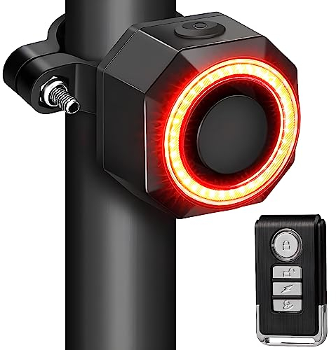 Weigudoc Fahrradalarm, kabelloser Diebstahlalarm für Fahrräder und Motorräder, Induktionsalarm, wasserdicht, super stark, 110 dB, Bergalarm, LED-Aufladung (einschließlich Fernbedienung)