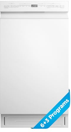 Midea 18 Inch Built-in Dishwasher, Slim Space-Saving Design with Stainless Steel Tub, 8 Place Settings & 6 Washing Programs, Energy Star Certified Dishwasher with Heated Dry & High-Temp Wash, White