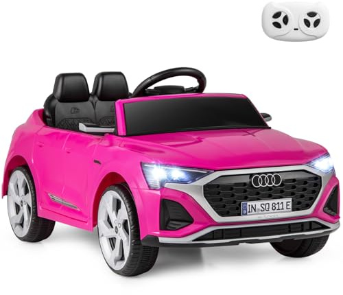 GYMAX Kids Ride on Car, 12V Battery Powered Car | with Remote Control, Music, Headlight and Soft Start, Children Electric Vehicle for 3+ Years Old Boys Girls